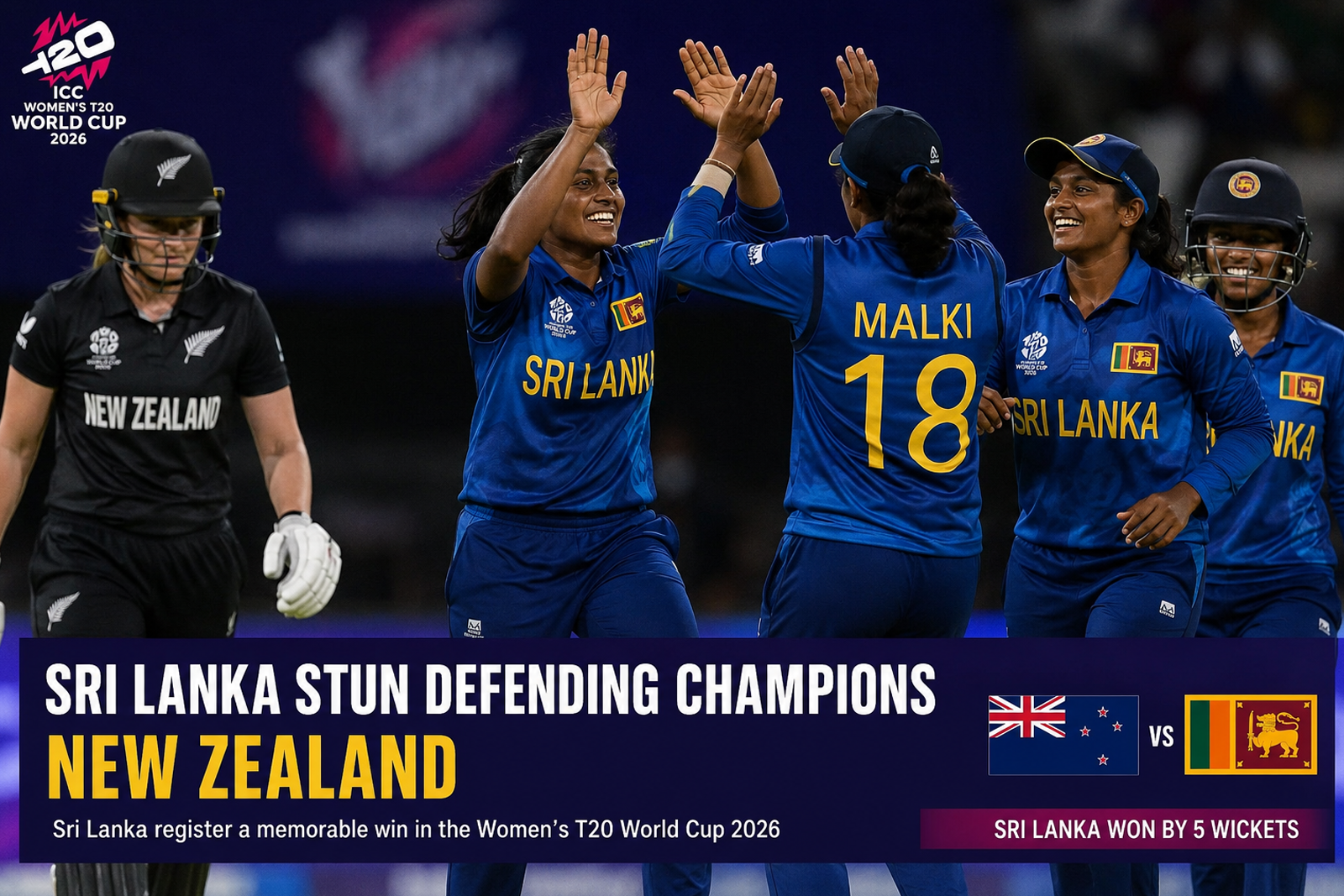Sri Lanka Stun Defending Champions New Zealand in Women’s T20 World Cup Upset